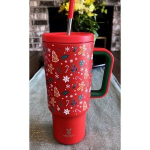 Meoky 40oz Christmas Insulated Tumbler w Handle Gingerbread Holiday Cup